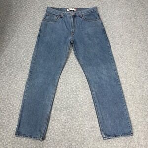 Levis 505 Jeans Mens 34x32 Blue Denim Regular Fit Medium Wash Pants Casual Norm